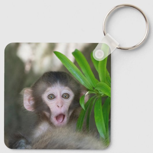 Kutest Baby Animals | Verrassde sneeuwaap Sleutelhanger (Achterkant)