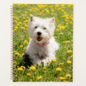 Kutest Baby Animals | Westie Dog in Dandelions Planner (Voorkant)