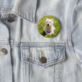 Kutest Baby Animals | Westie Dog in Dandelions Ronde Button 5,7 Cm (In situ)