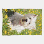 Kutest Baby Animals | Westie Dog in Dandelions Theedoek (Horizontaal)