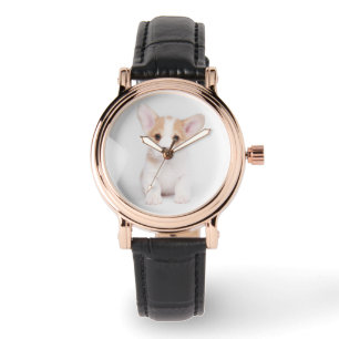 Kutest Baby Animals White Corgi Puppy Horloge