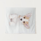 Kutest Baby Animals | White Corgi Puppy Wandkleed (Voorkant (horizontaal))