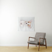Kutest Baby Animals | White Corgi Puppy Wandkleed (In Situ (horizontaal))