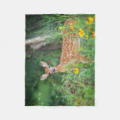 Kutest Baby Animals | White Tailed Deer in Daisies Fleece Deken (Voorkant)