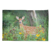 Kutest Baby Animals | White Tailed Deer in Daisies Kussensloop (Achterkant)