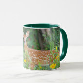 Kutest Baby Animals | White Tailed Deer in Daisies Mok (Voorkant rechts)