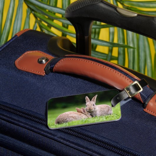 Kutest Baby Animals | Wild Bunny Rabbits Bagagelabel (Voorkant Insitu 3)