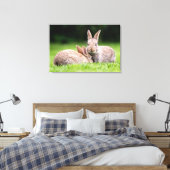 Kutest Baby Animals | Wild Bunny Rabbits Canvas Afdruk (Insitu (Slaapkamer))