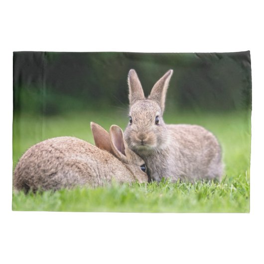 Kutest Baby Animals | Wild Bunny Rabbits Kussensloop (Achterkant)