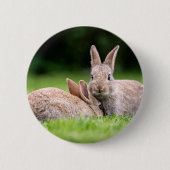 Kutest Baby Animals | Wild Bunny Rabbits Ronde Button 5,7 Cm (Voorkant)