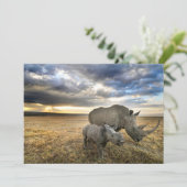 Kutest Baby Animals | Witte Rijn en Calf Bedankkaart (Staand voorkant)