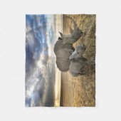 Kutest Baby Animals | Witte Rijn en Calf Fleece Deken (Voorkant)