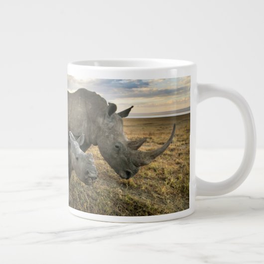 Kutest Baby Animals | Witte Rijn en Calf Grote Koffiekop (Rechts)