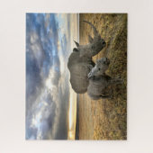 Kutest Baby Animals | Witte Rijn en Calf Legpuzzel (Verticaal)