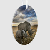 Kutest Baby Animals | Witte Rijn en Calf Ornament (voorkant)