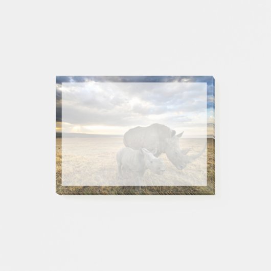Kutest Baby Animals | Witte Rijn en Calf Post-it® Notes (Voorkant)