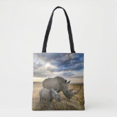 Kutest Baby Animals | Witte Rijn en Calf Tote Bag (Voorkant)