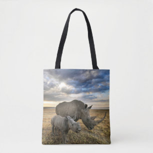 Kutest Baby Animals Witte Rijn en Calf Tote Bag