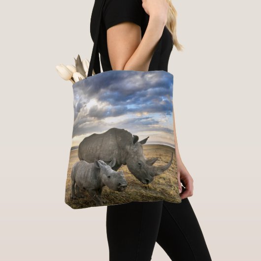 Kutest Baby Animals | Witte Rijn en Calf Tote Bag (Dichtbij)