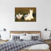 Kutest Baby Animals | Witte Terriers West Highland Canvas Afdruk (Insitu (Slaapkamer))