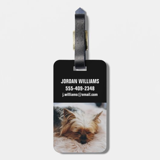 Kutest Baby Animals | Yorkshire Terrier Bagagelabel (Achterkant verticaal)