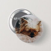 Kutest Baby Animals | Yorkshire Terrier Ronde Button 5,7 Cm (Voorkant /achterkant)