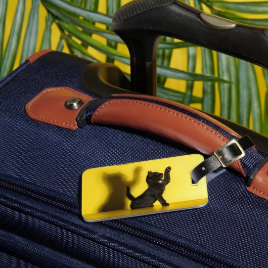 Kutest Baby Animals | Zwart kattenspel Bagagelabel (Voorkant Insitu 3)