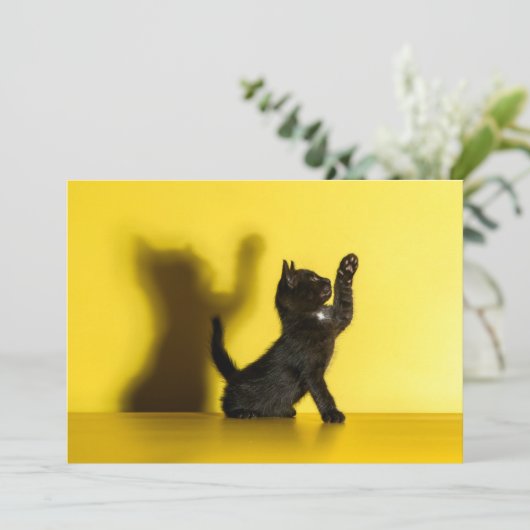 Kutest Baby Animals | Zwart kattenspel Bedankkaart (Staand voorkant)