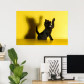 Kutest Baby Animals | Zwart kattenspel Poster (Thuiskantoor)
