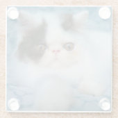 Kutest Baby Animals | Zwart-witten Glazen Onderzetter (Achterkant)