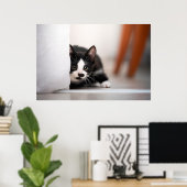 Kutest Baby Animals | Zwart-witten Poster (Thuiskantoor)