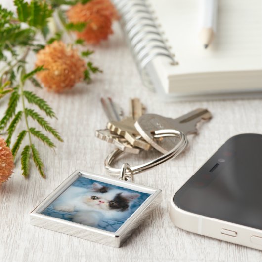 Kutest Baby Animals | Zwart-witten Sleutelhanger (Zijkant)