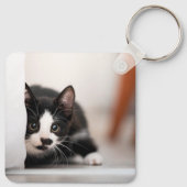 Kutest Baby Animals | Zwart-witten Sleutelhanger (Achterkant)