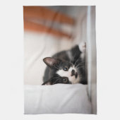 Kutest Baby Animals | Zwart-witten Theedoek (Verticaal)