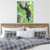 Kutest Baby Animals | Zwarte Beer Cub Canvas Afdruk (Insitu (Slaapkamer))