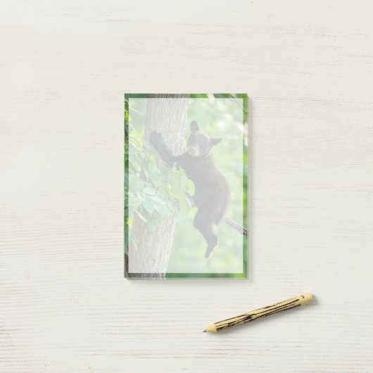 Kutest Baby Animals | Zwarte Beer Cub Post-it® Notes (Op bureau)