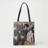 Kutest Baby Animals | Zwarte en witte Kittens Tote Bag (Voorkant)