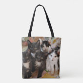 Kutest Baby Animals | Zwarte en witte Kittens Tote Bag (Achterkant)
