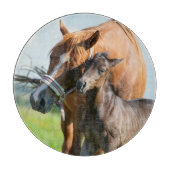 Kutest Baby Animals | Zwarte foal met mam Snijplank (Voorkant)
