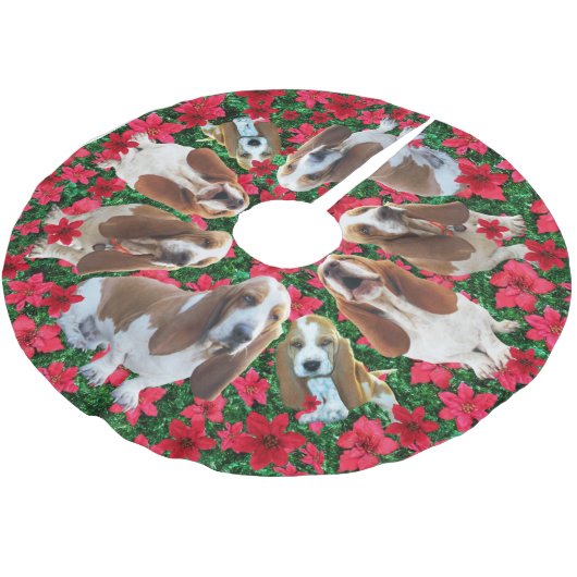 Kutest Basset Hound Kerstmis rok op aarde Kerstboom Rok (Gekanteld)