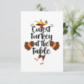 Kutest Turkije bij de Herfst van de Thanksgiving v RSVP Kaartje (Staand voorkant)