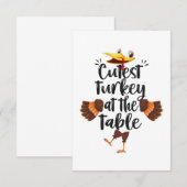 Kutest Turkije bij de Herfst van de Thanksgiving v RSVP Kaartje (Voorkant / Achterkant)