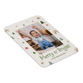 Kutfoto's van de pretfamilie Merry en Bright Kerst Magneet (Rechterzijde)