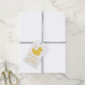 Kutgele speelgoed badeend dank u baby shower cadeaulabel (Met Touw)