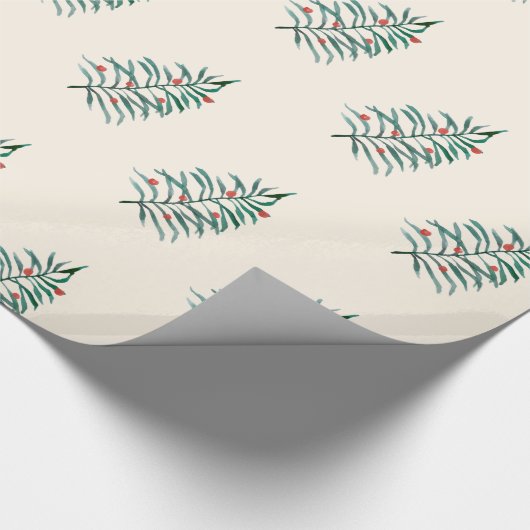 Kutgroene kerstboom cadeaupapier (Hoek)