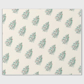 Kutgroene kerstboom cadeaupapier (Vlak)