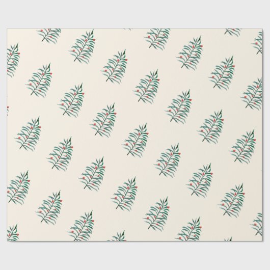 Kutgroene kerstboom cadeaupapier (Vlak)