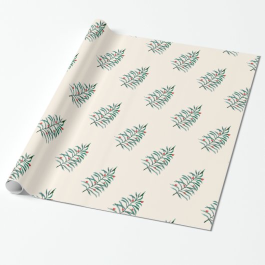 Kutgroene kerstboom cadeaupapier (Uitgerold)