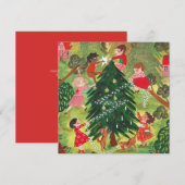 Kutgroene versierde kerstboomkinderen Vast Feestdagenkaart (Voorkant / Achterkant)