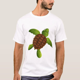 Kutgroene zeeen schildpad t-shirt